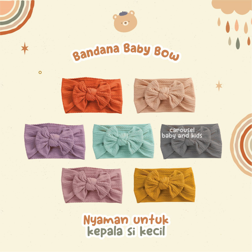 Bando Baby Bow 62-709 Aksesoris Bayi Bandana Bayi Perempuan Terlaris By Carouselofficial