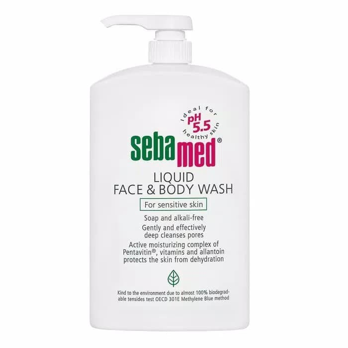 Sebamed Wajah Muka Dan Badan Sabun Mandi Cair Sebamed Liquid Face &amp; Body Wash 1000 ml/1 Liter