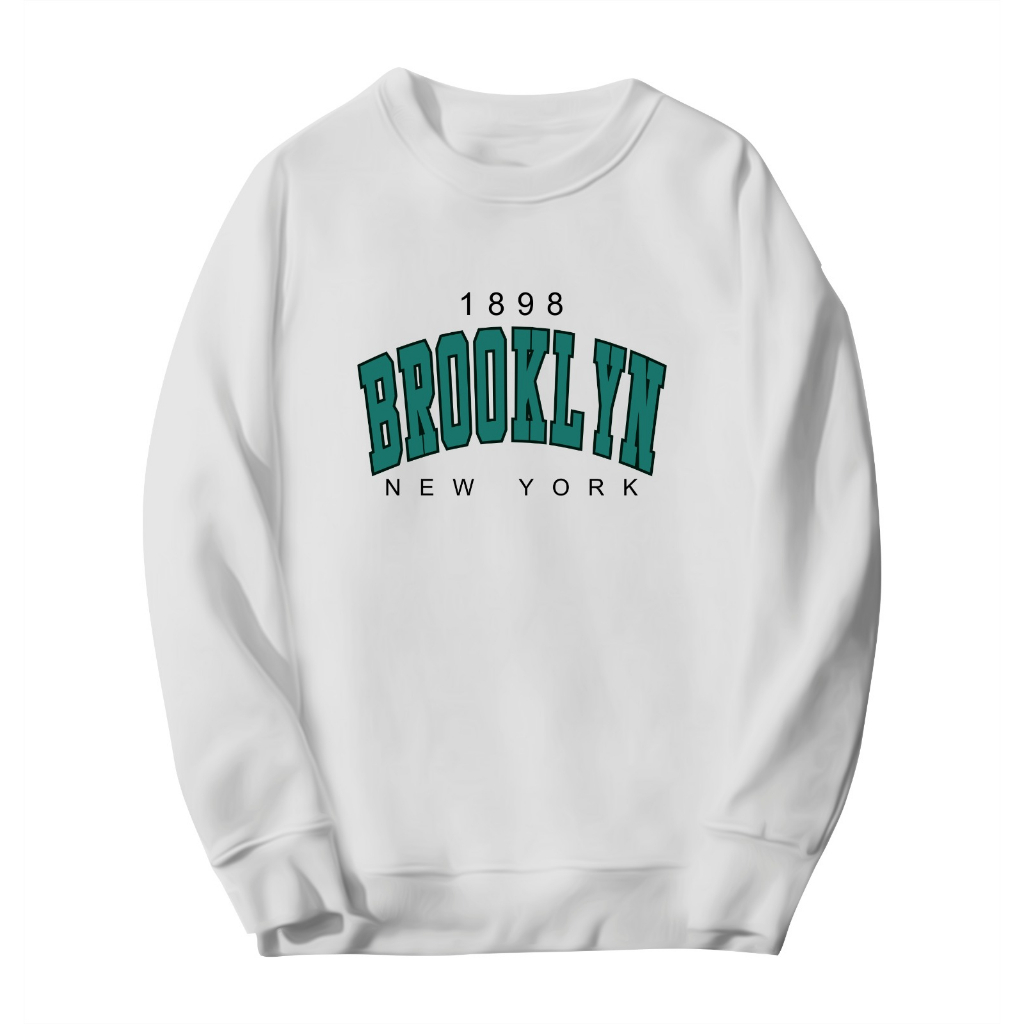 Sweater Crewneck flecee Broklyn newyork terbaru M-XXL