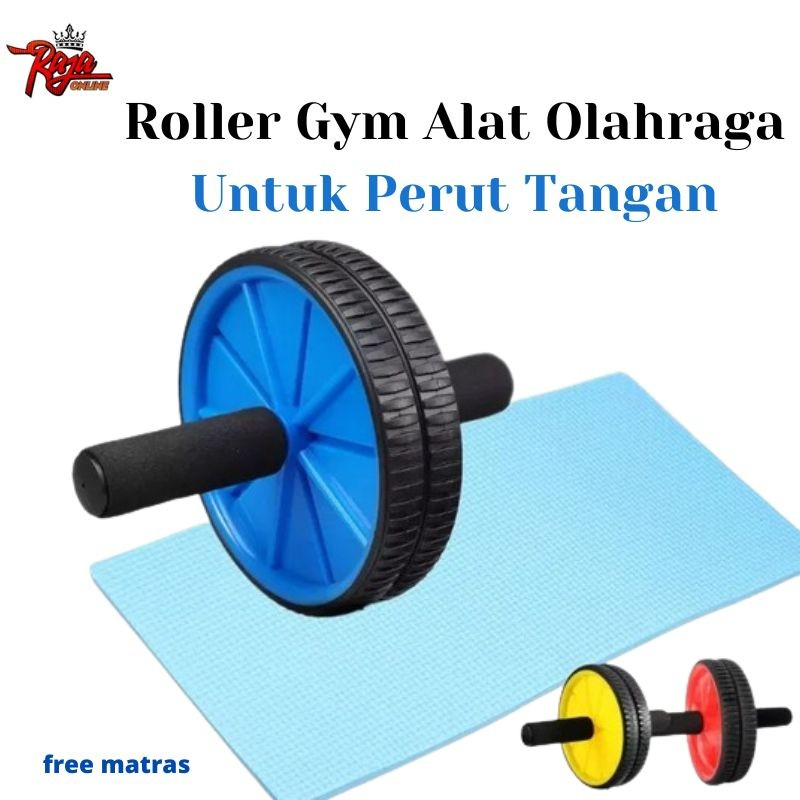 Roda- Alat Olahraga Fitness Alat Gym Power Whell AB Roller Free Matras