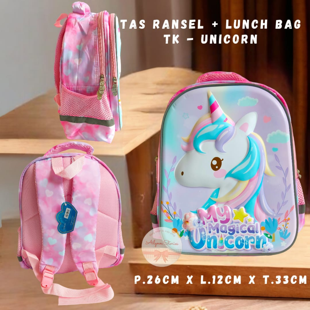 Tas Ransel Sekolah Anak TK Set Lunch bag 2in1