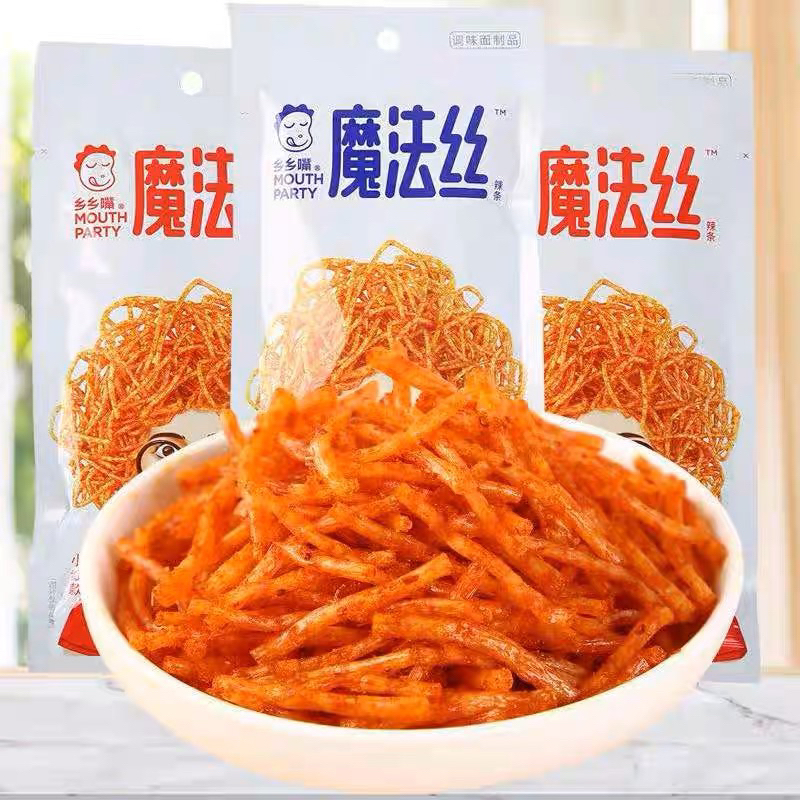 (HALAL)乡乡嘴 魔法丝辣条 MOUTH PARTY MO FA SI LATIAO 65G