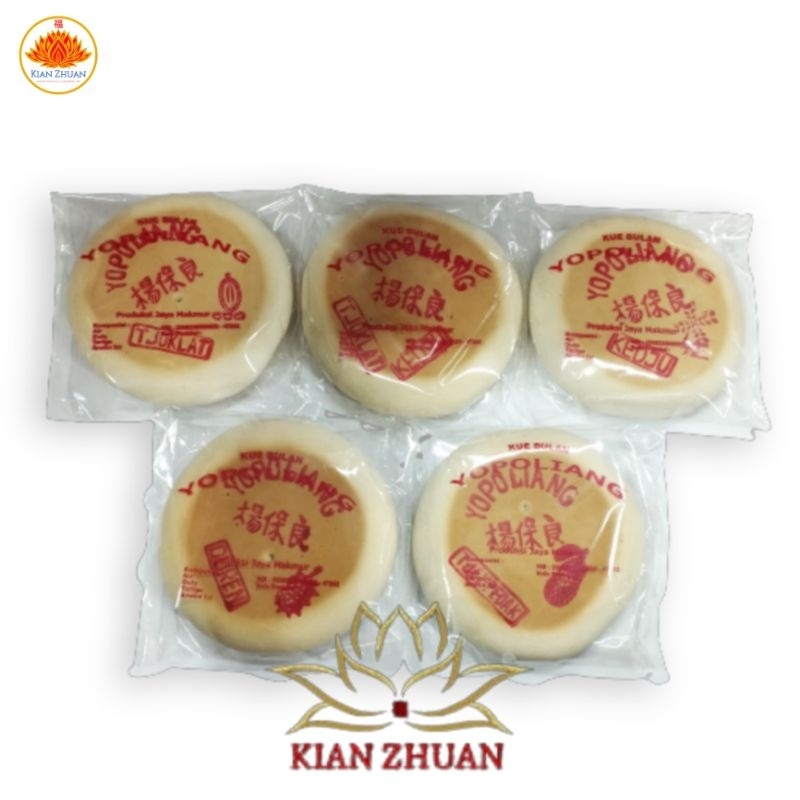 MoonCake Kue Bulan Putih Bulat YoPoLiang, YoPoSiang, YoSurya / Cokelat, Cokelat Keju, Keju, Cempedak, Durian