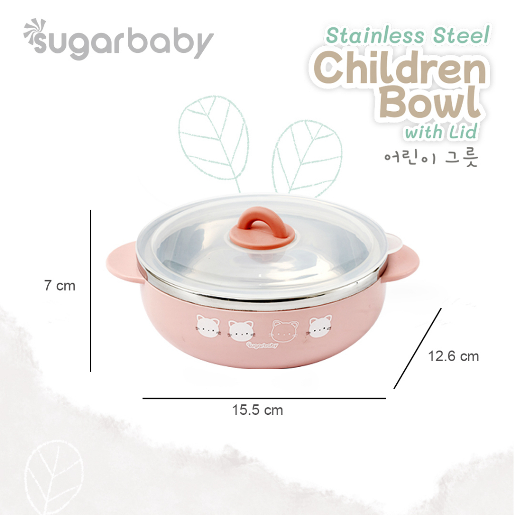 Sugar Baby Stainless Steel Children Bowl / Sugarbaby Mangkok Stainless Anak / Perlengkapan MPASI (Tersedia varian warna)