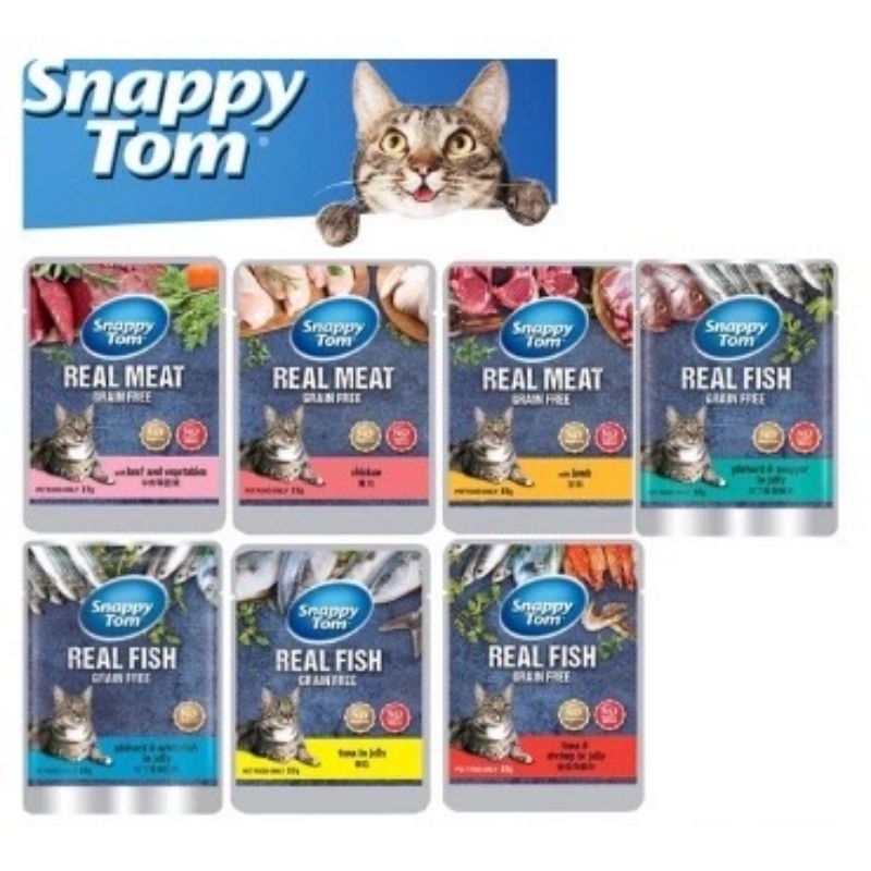 Snappy tom sachet 85gr/makanan kucing snappy tom pouch