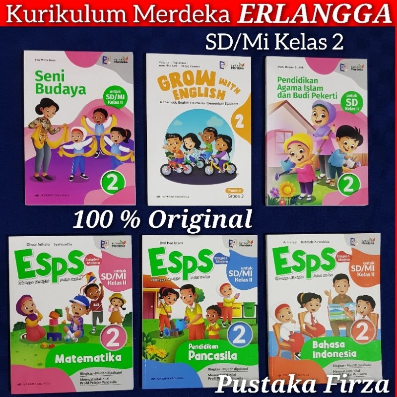 Kurikulum Merdeka Erlangga SD/Mi Kelas 2.Matematika.Ppkn.Agama Islam.Bhs Indonesia.Bhs Inggris.Pjok.