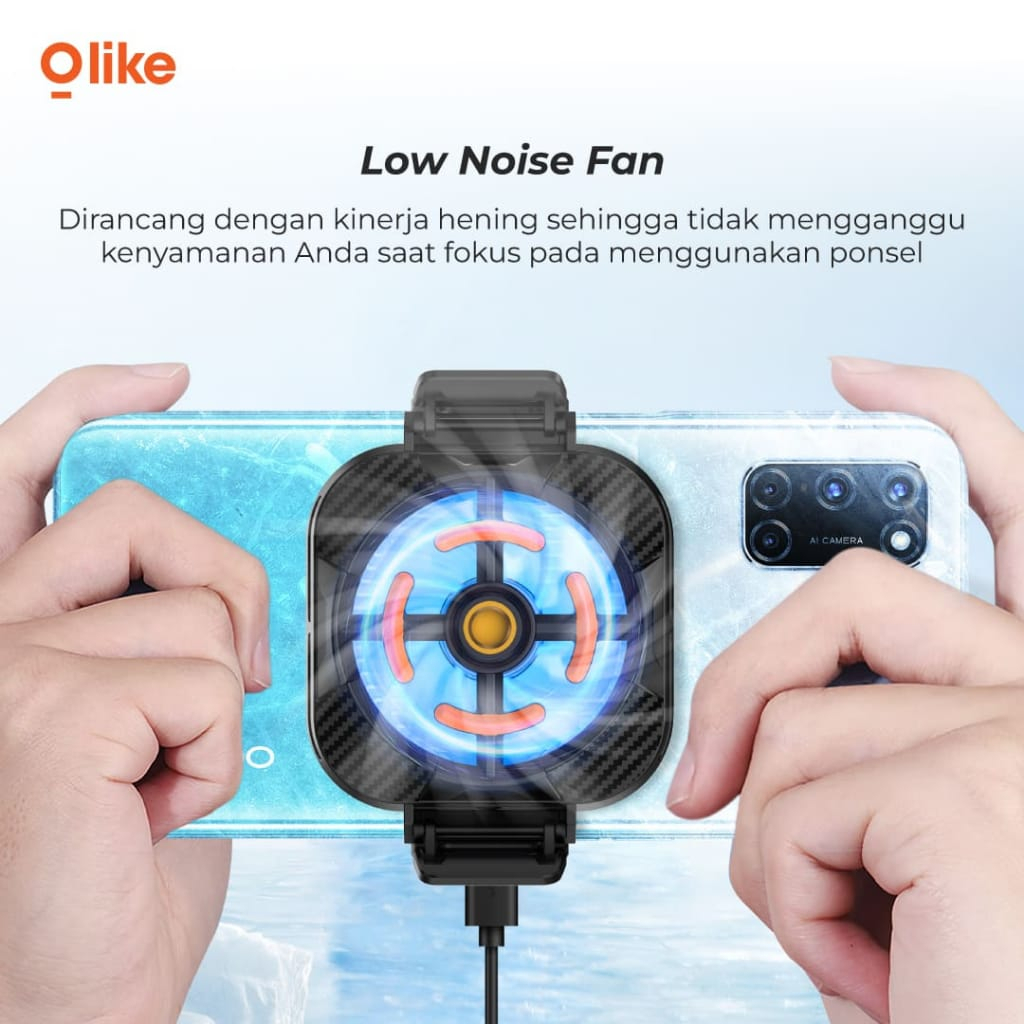 D_  Olike CF1 Phone Cooler Radiator 2 in 1 Low Noise Fan for Mobile