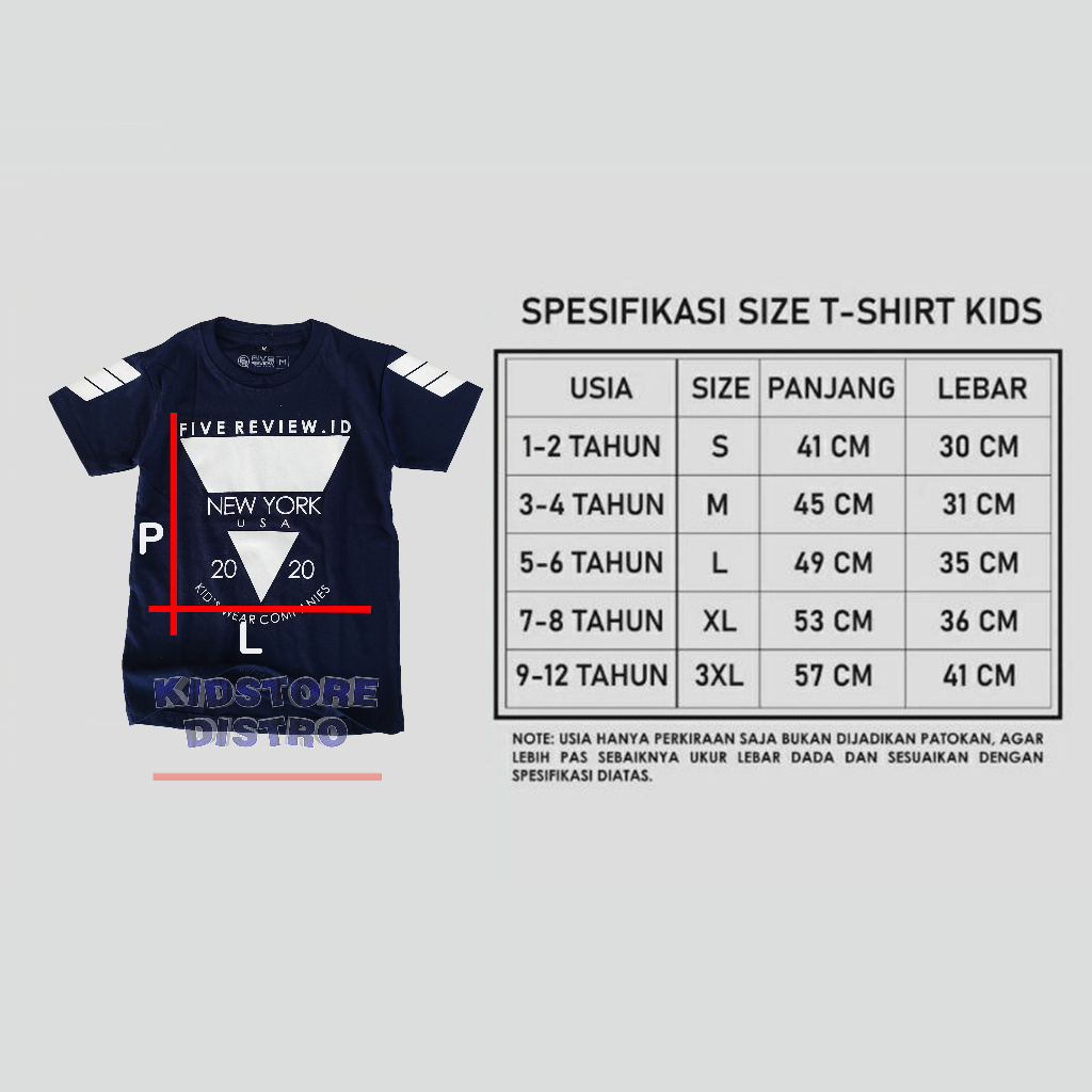 Paket 3pcs Baju Kaos Distro Anak Laki Laki Perempuan Bahan Katun Adem Branded Clothing Kidstore Distro