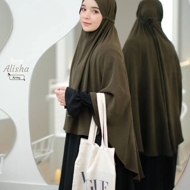 Bergo Tali Alisha Khumaaz Bergo Crinkle jumbo