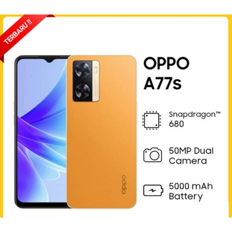 OPPO A77s ORI RAM 8/128GB {33W SUPER VOOC,Qualcomm® Snapdragon&quot;680 BARU GARANSI 1TAHUN