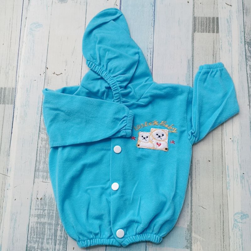 Jaket Bayi Bulu Halus Cewek Cowok Model Kancing 3-12 Bulan