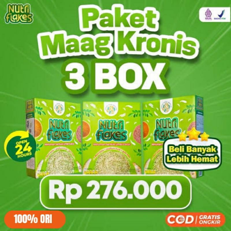 

PAKET HEMAT 3 BOX NUTRIFLAKES DIET SEHAT,ENAK TANPA MENRUSAK LAMBUNG