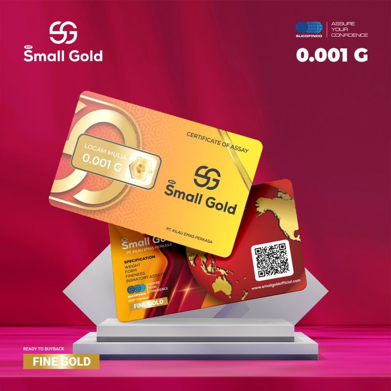 SMALLGOLD Emas 0.001gram Logam Mulia ECO Pack MiniGold Asli Babygold Baby gold Microgram minigram em