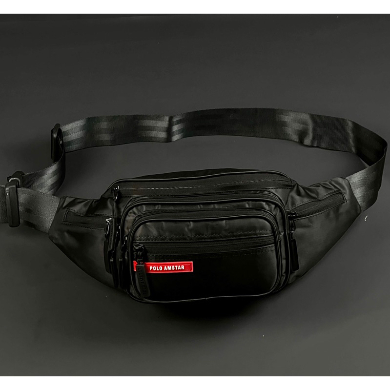 Tas Pria Tas Pinggang Tas Selempang Terbaru 7 Resleting Import Quality Waistbag