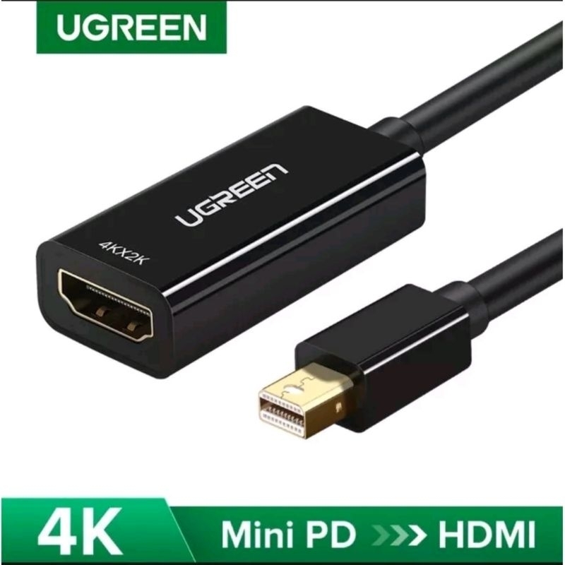 UGREEN 20421 Mini DisplayPort Thunderbolt 2 Compatible to HDMI VGA DVI - Ugreen 3 in 1 Adapter 4K Video Converter Original