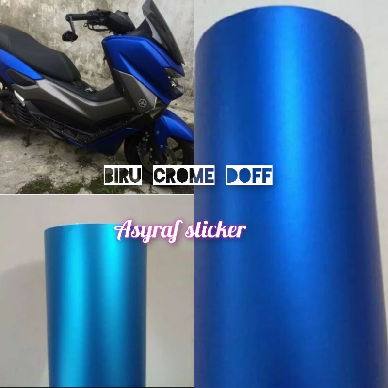 SKOTLET STIKER MOTOR WARNA BIRU CROM DOFF STICKER WARNA BIRU CROM DOFF