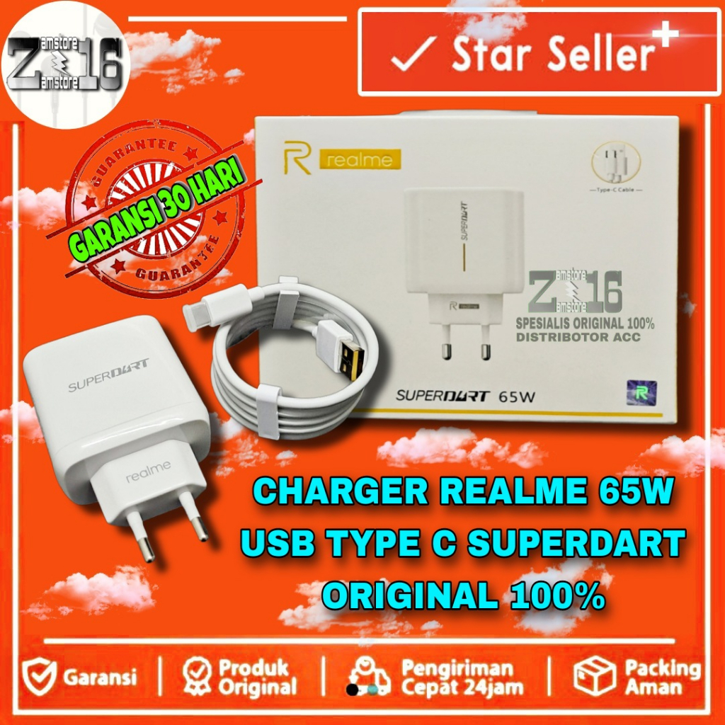 ORIGINAL Charger Realme 7 Pro SUPER DART Ori 100% Casan Realme 65 Watt