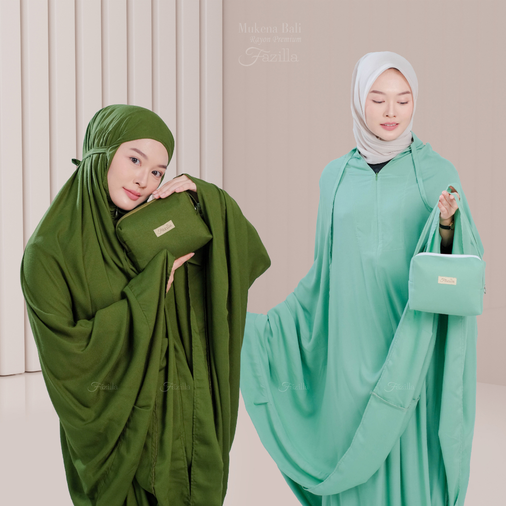 Mukena Katun Bali Jumbo Dewasa Rayon Polos Fazilla Premium Adem