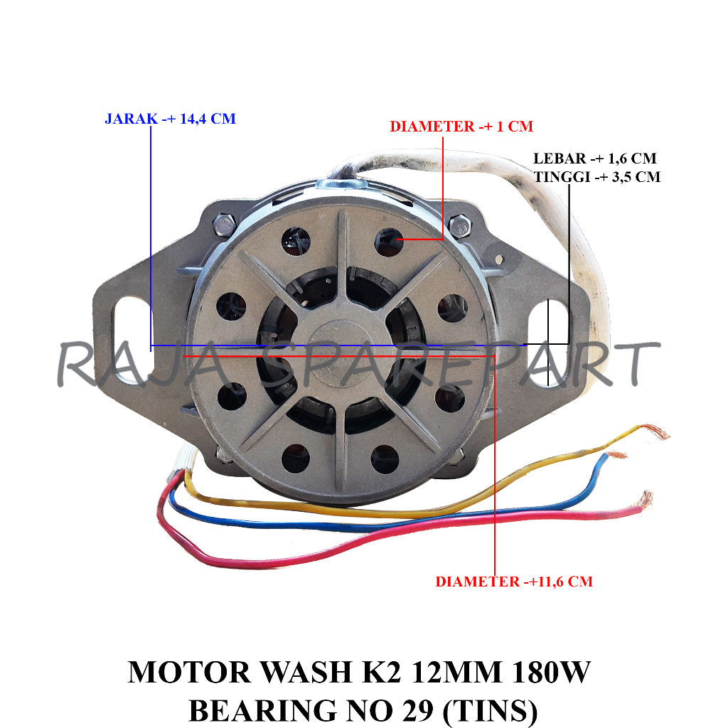 Dinamo Pencuci Mesin Cuci As 12mm Kaki 2 180Watt BEARING NO 29 (Merk TINS) DW29