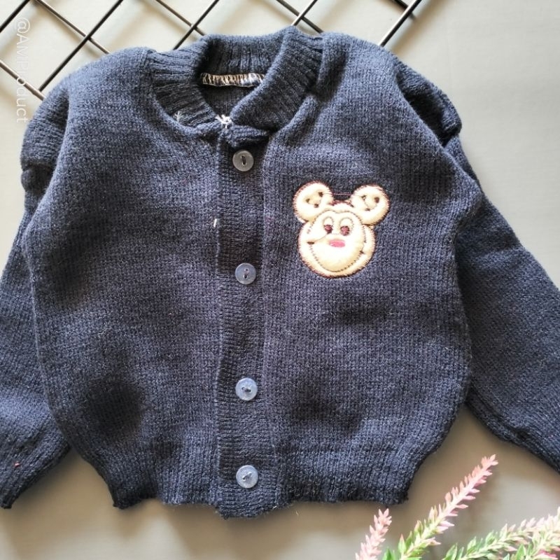 sweater jaket rajut bayi 0-6 bulan