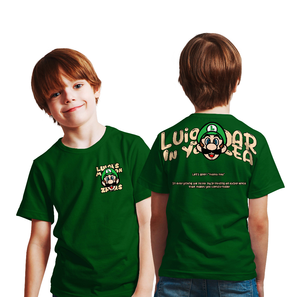 Kaos Distro Anak Super Luigi Mansion