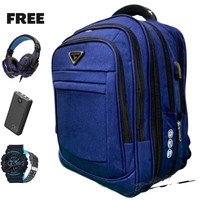 {Free Powerbank)Tas Ransel Pria Polo Milano Import Original Tas Ransel Pria Backpack Tas Ransel Jumb