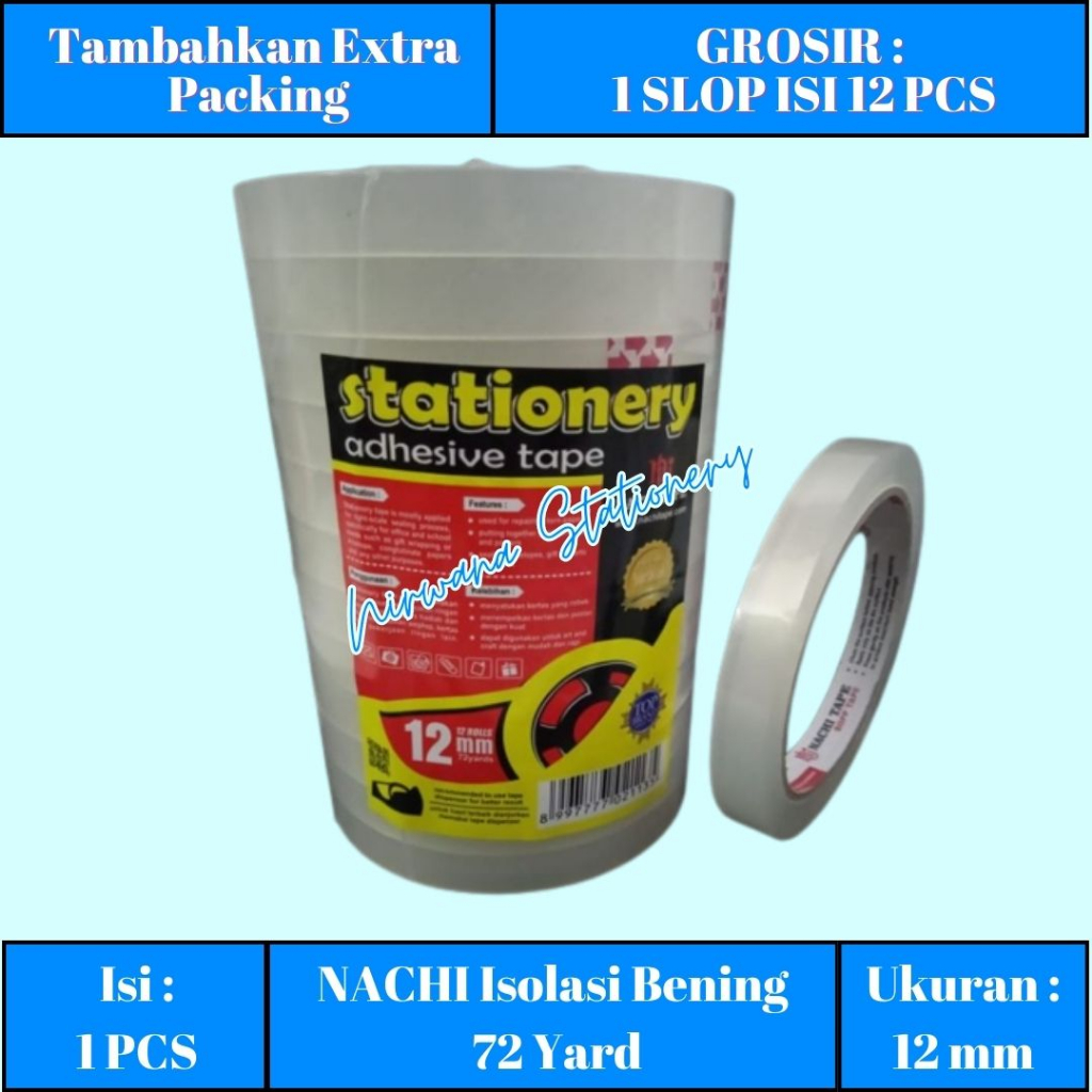 

NACHI ISOLASI BENING 12 mm / 25 YARD / 10 YARD / 72 YARD (1 PCS)