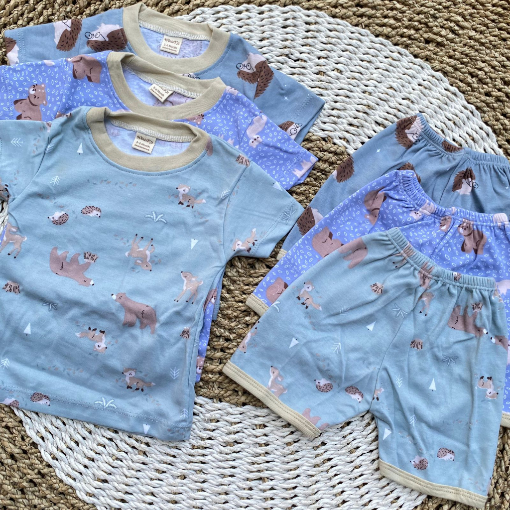 3 PCS baju bayi lengan pendek baju bayi premium motif printing DNW BABY