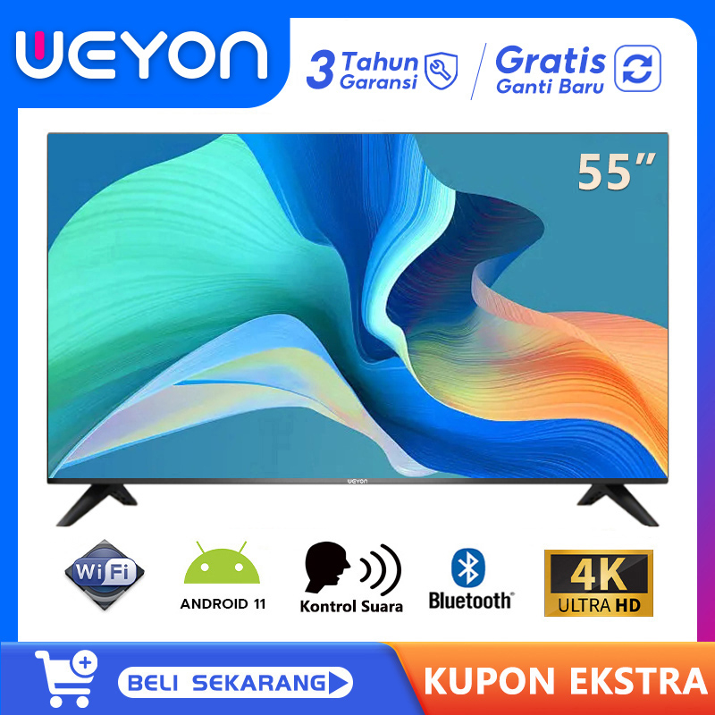 Weyon Smart TV 50 Inch 4K UHD TV LED 50/55/65 Inch Andriod Digital Youtube/Netflix Wifi
