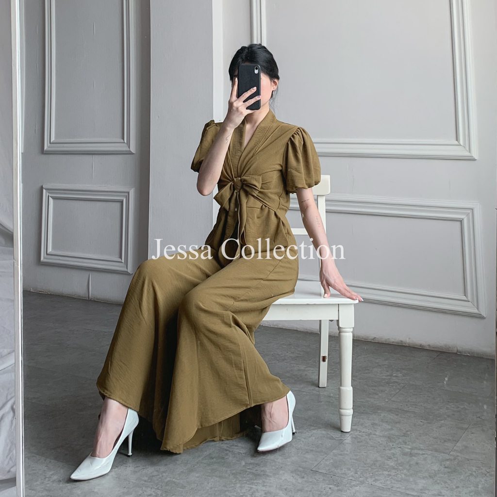 Premium Winda Ribbon Jumpsuit TH 498 CEY AIRFLOW