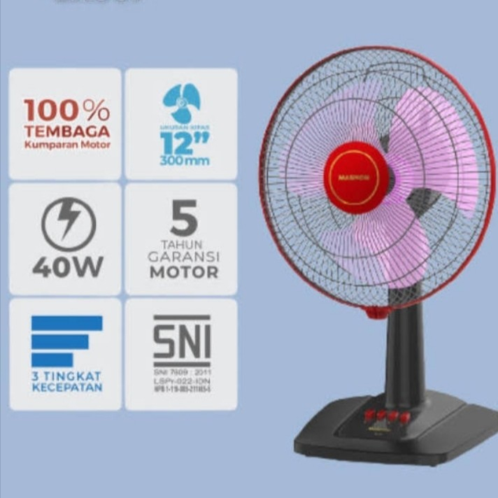 Kipas Angin Meja Duduk MASPION / Desk Fan 7  inch SNI Garansi - 7 inch