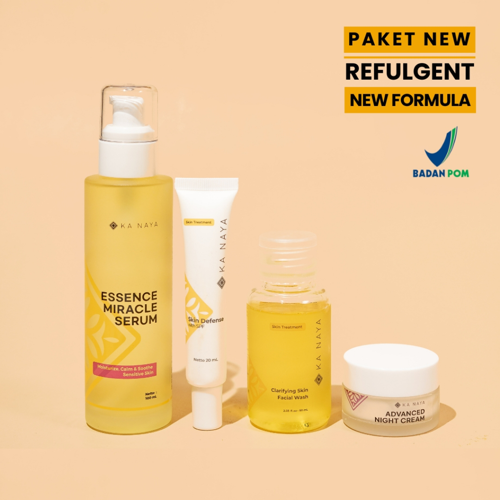 Ka Naya Paket Skincare Refulgent Mencerahkan Wajah Glowing - Pemutih Wajah Glowing - Cream Pemutih W