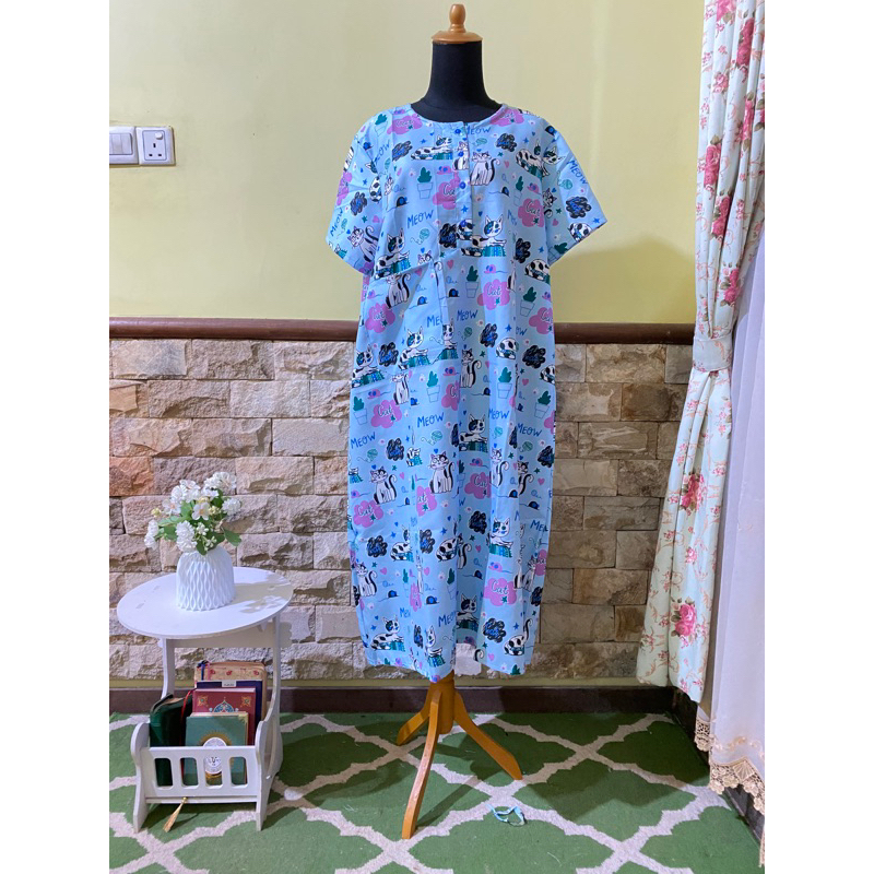 Daster premium murah biru muda