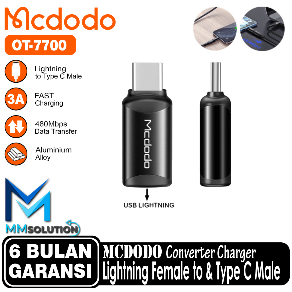 MCDODO OT-7700 Converter OTG Lightning Female to Type C Male