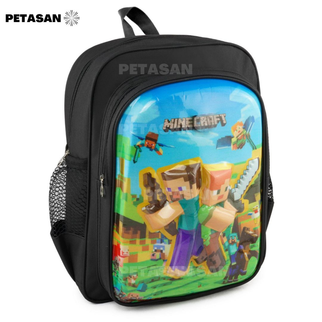 PTS - TAS RANSEL ANAK LAKI LAKI MINECRAFT LED - Tas Sekolah - Ransel LED