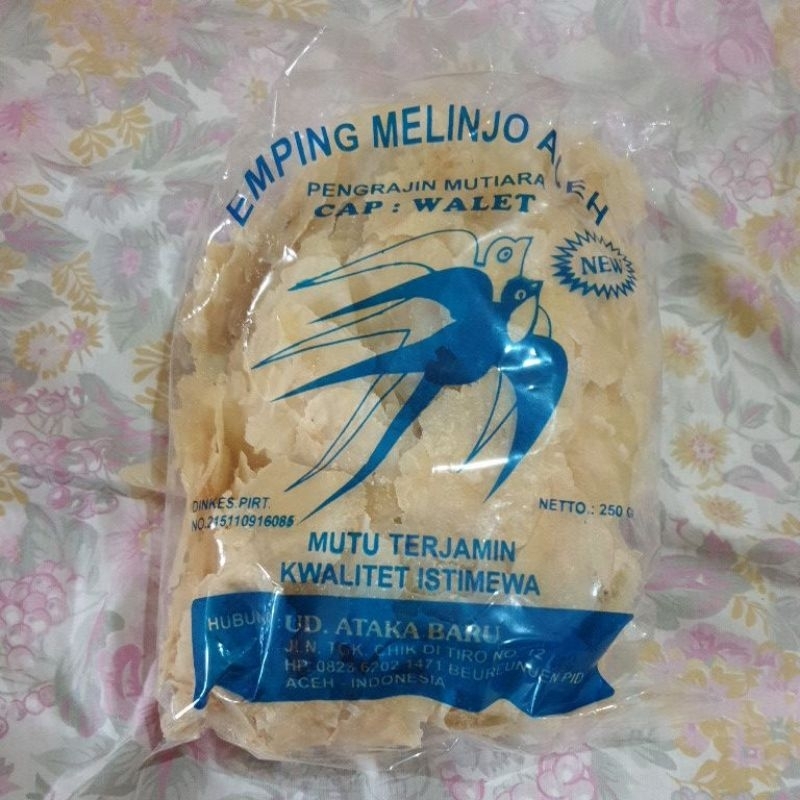 EMPING MELINJO ACEH MENTAH CAP WALET ACEH TIPIS RAPUH 250gr