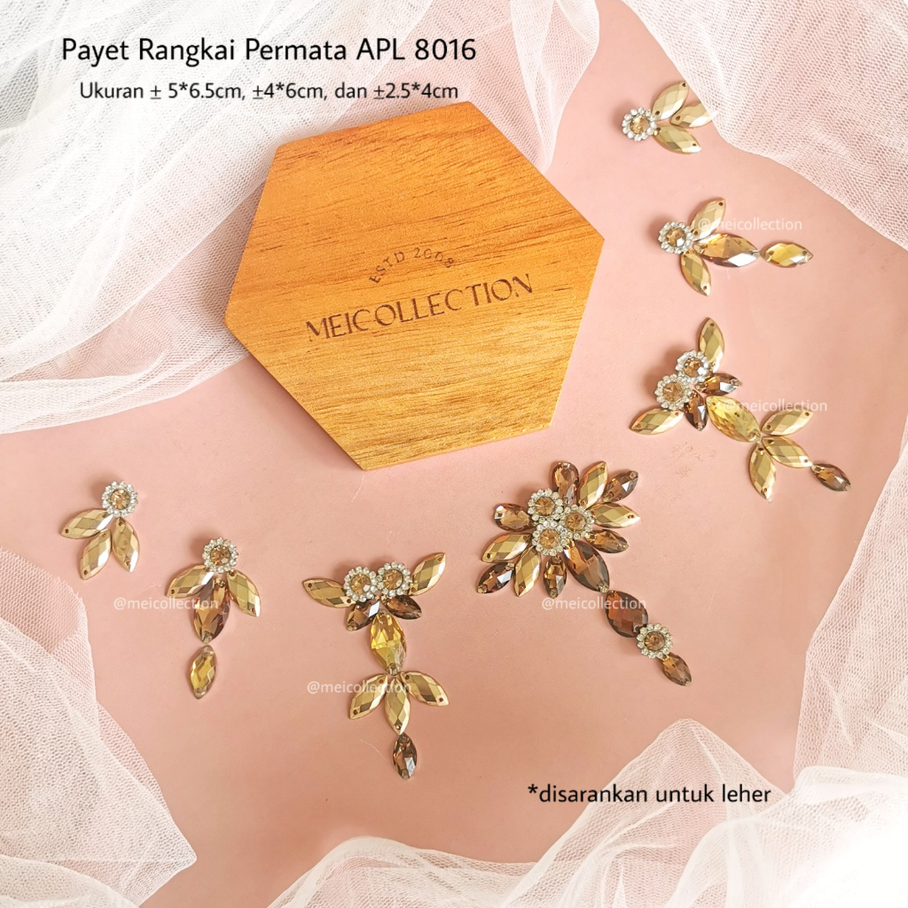 payet rangkai bunga permata 3d APL 8016 kebaya bali