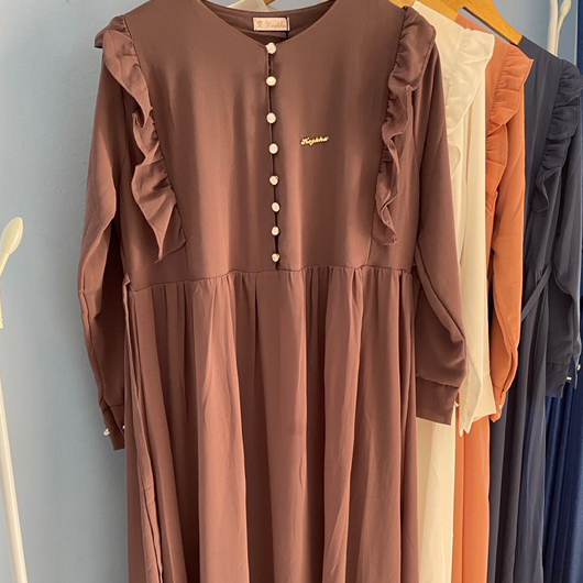 Gamis muslim Ceruty Babydoll Full Furing