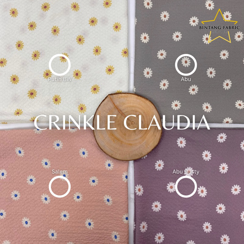Bahan Kain Crinkle Cringkle Dobby Claudia 0,5 meter
