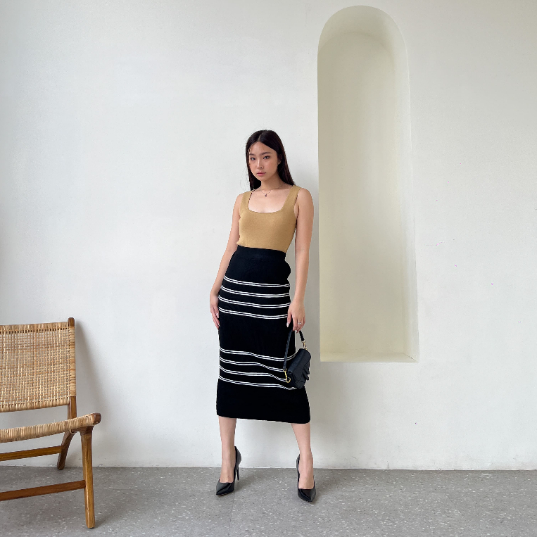 Dorothy Midi Skirt / Rok Wanita Kantor / Casual Korean Skirt