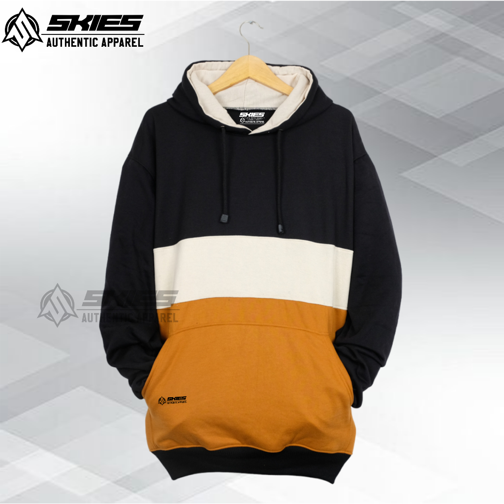 Sweater Hoodie Pria Kombinasi Warna Bahan Katun fleece Lokal Brand Bandung Hudie Pria Premium Skies.Clothing