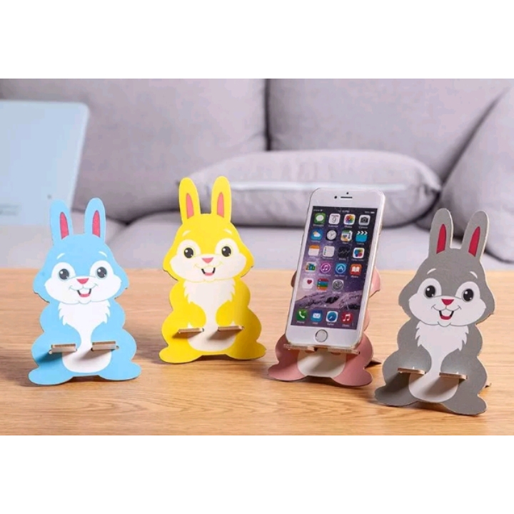 Holder HP Kayu Karakter Hewan Lucu