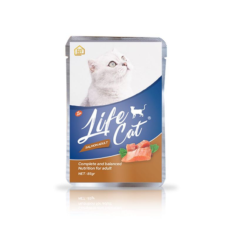 makanan kucing life cat wet food 85gram salmon adult makanan kucing sachet