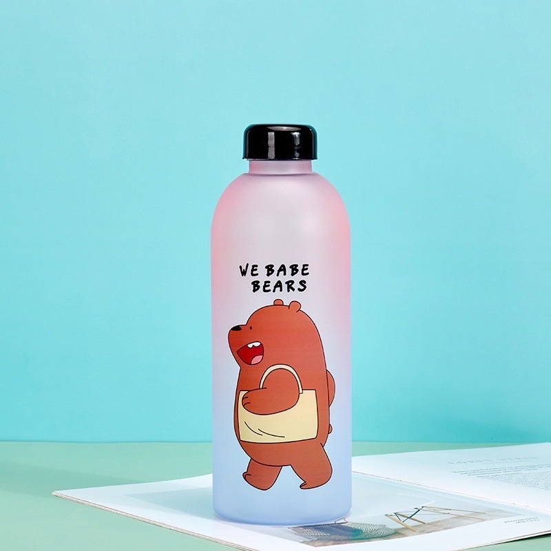 Botol Minum 1000ml Motif We Babe Bears Dengan Sedotan Anti Bocor BY SMOLL