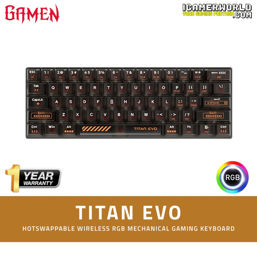 Gamen Titan Evo RGB Hotswap Mechanical Gaming Keyboard
