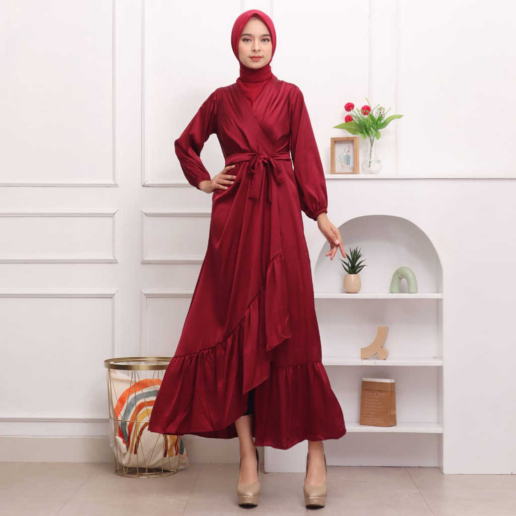 New Model Maxi Dress Rinjani / Fashion Dress Armani Silk Wanita / Bisa COD