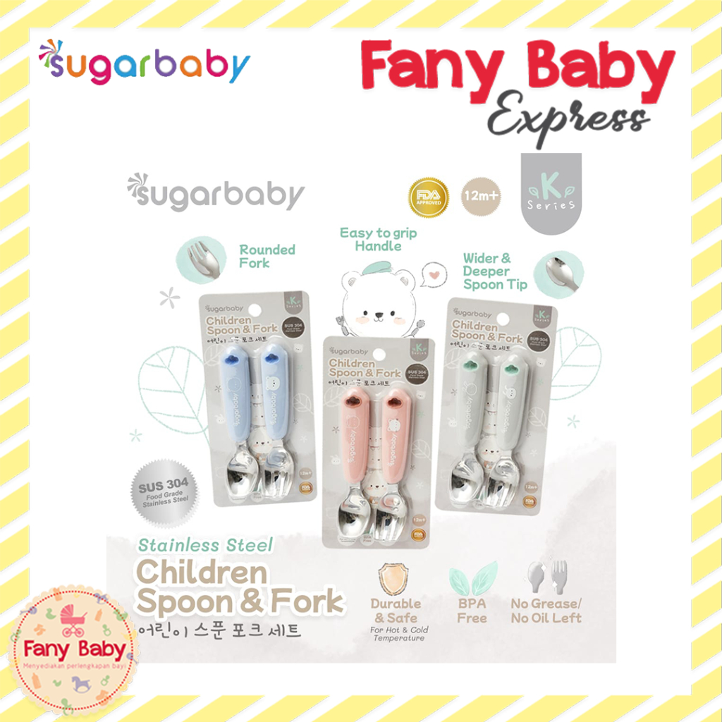 SUGAR BABY STAINLESS STEEL CHILDREN SPOON AND FORK