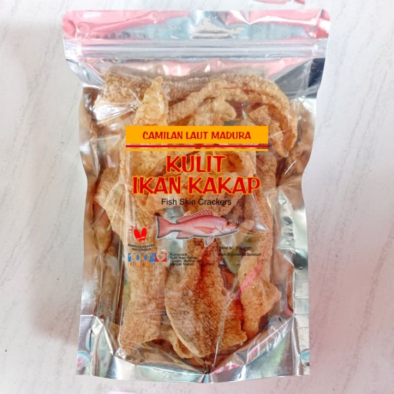 

Kulit Ikan Kakap Bebas Gluten Renyah Gurih Tanpa Tepung Siap Makan Asli Alami Original Camilan Laut
