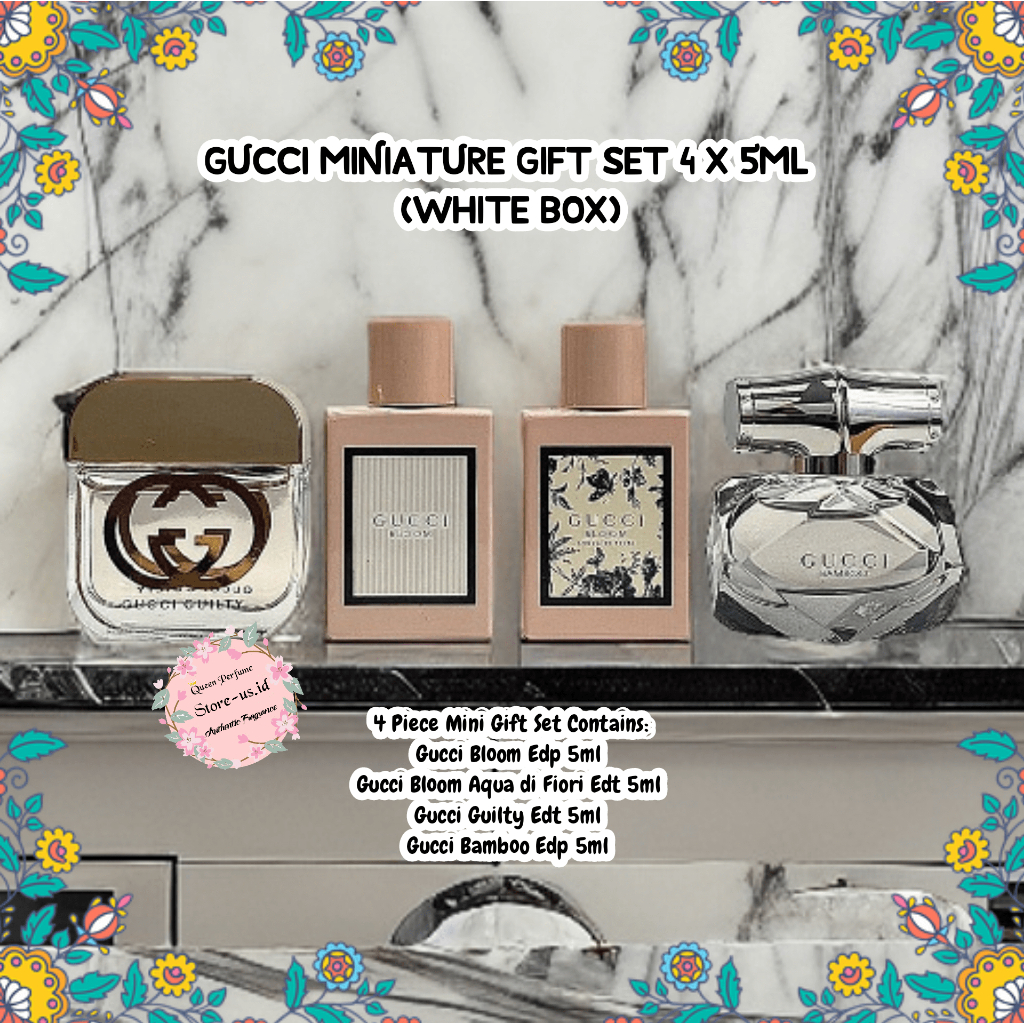 Parfum GUCCI MINIATURE GIFT SET 4 X 5ML (WHITE BOX) ORIGINAL