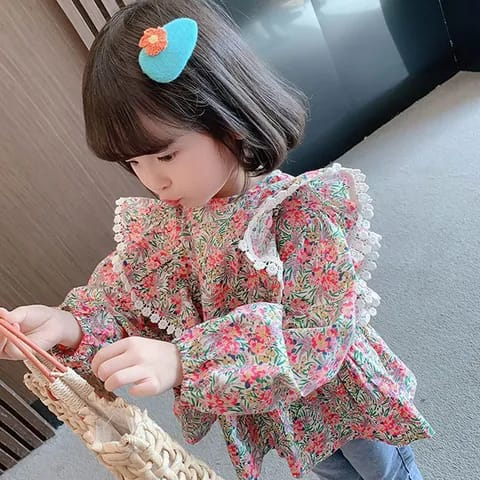 Setelan panjang anak perempuan motif FLORAL RED usia 2-7 tahun premium impor ala korea baju balita